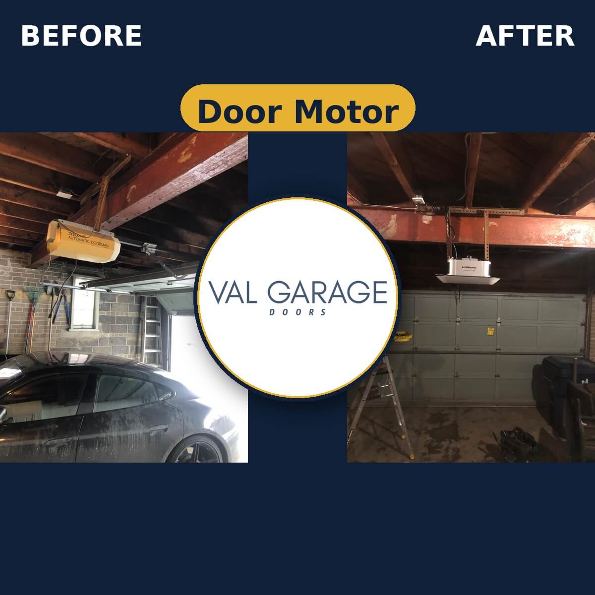 Val Garage Doors — Door Motor Upgrade (before and after)